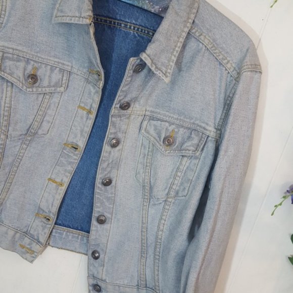 VTG French Connection Jean Jacket Vintage silver buttons Light Wash Classic - Picture 2 of 7